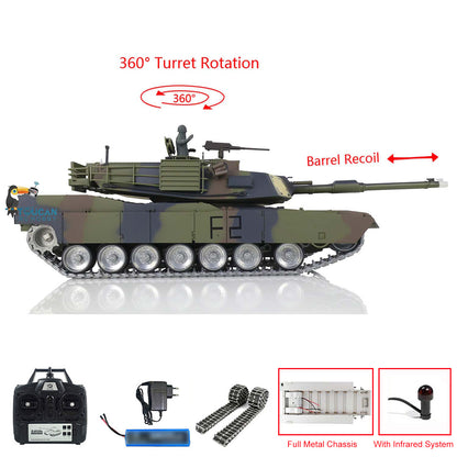 HengLong 1/16 Factory Original Refitted Painted RC Tank Model Metal Chassis Plastic Upper Hull RTR 3918 M1A3 Abrams Hobbys