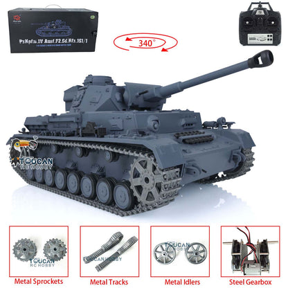 Henglong 1/16 TK7.0 Upgraded German Panzer IV F2 RTR RC Tank 3859 w/ Metal Tracks Idler Sprocket Wheels Smoking Gearbox Sound Effect