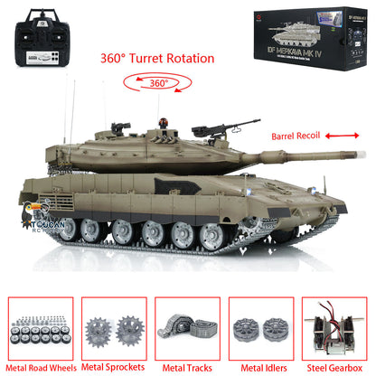 IN STOCK Heng Long RC Tank 1/16 TK7.0 3958 -1 IDF Merkava MK IV PRO Edition Metal Gearbox Sprockets Tracks Idlers Road Wheels Gift Model