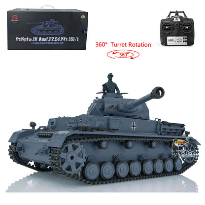 Henglong 1/16 TK7.0 Radio Control Tank Model 3859 RC Plastic German Panzer IV F2 w/ 360 Degrees Rotating Turret Infrared Battle System