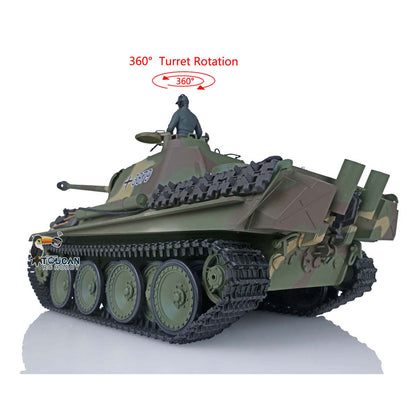 Henglong 1/16 TK7.0 RC Tank Plastic German Panther G 3879 RTR BB Shooting Tank w/ 360 Degrees Rotating Turret Infrared Battle System