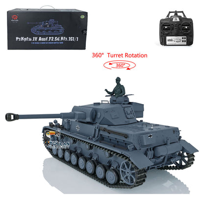 Henglong 1/16 TK7.0 Radio Control Tank Model 3859 RC Plastic German Panzer IV F2 w/ 360 Degrees Rotating Turret Infrared Battle System