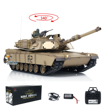 Henglong 1:16 Scale 2.4Ghz 7.0 USA M1A2 Abrams RTR RC Tank 3918 Model 340 Turret 1800MAH Battery Charger For Collections