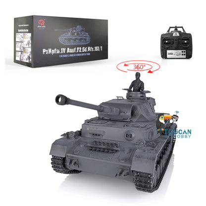 Henglong 1/16 TK7.0 Radio Control Tank Model 3859 RC Plastic German Panzer IV F2 w/ 360 Degrees Rotating Turret Infrared Battle System