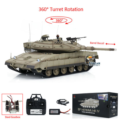 1/16 Heng Long Radio Control Tank 3958 IDF Merkava MK IV Installed Metal Driving Gearbox 360 Degree Rotary Turret Military Tanks