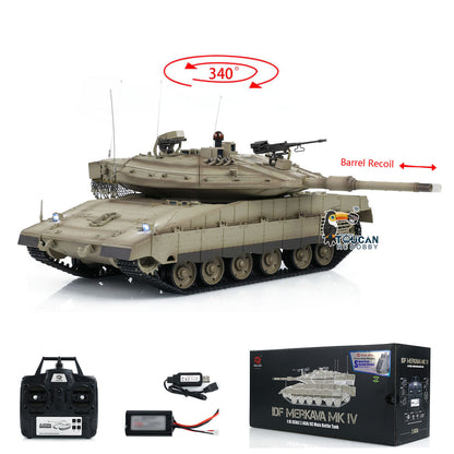 IN STOCK Henglong RC Tank TK7.0 IDF Merkava MK IV RC Main Battle Tank Infrared Combating Turret Rotation Standard Edition 3958-1