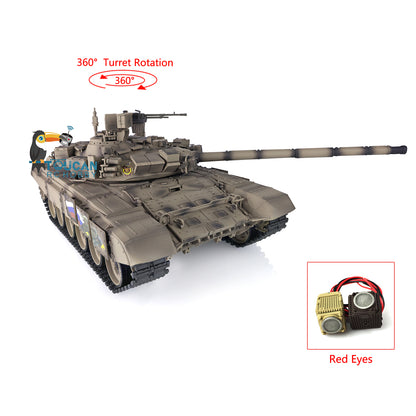 Henglong 1/16 Scale 7.0 Plastic Russian T90 RTR RC Tank 3938 With 360 Degrees Turret Red Eyes Infrared Fighting System Airsoft