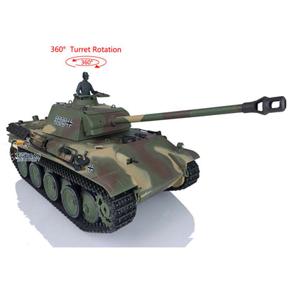 Henglong 1/16 TK7.0 RC Tank Plastic German Panther G 3879 RTR BB Shooting Tank w/ 360 Degrees Rotating Turret Infrared Battle System