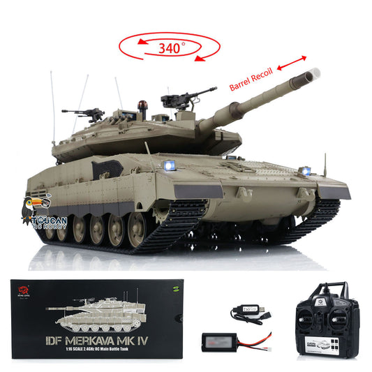 1:16 Scale 2.4Ghz Heng Long 7.0 Transmitter IDF Merkava MK IV RC Main Battle Tank 3958 Remote Control Tanks Emulated Model