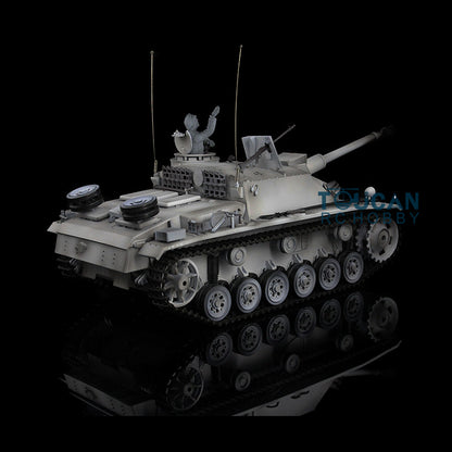 Henglong 1/16 Upgraded 3868 RC Tank Model 7.0 German Stug III w/ FPV Camera Phone Holder Metal Tracks Idler Sprocket Wheels Smoking