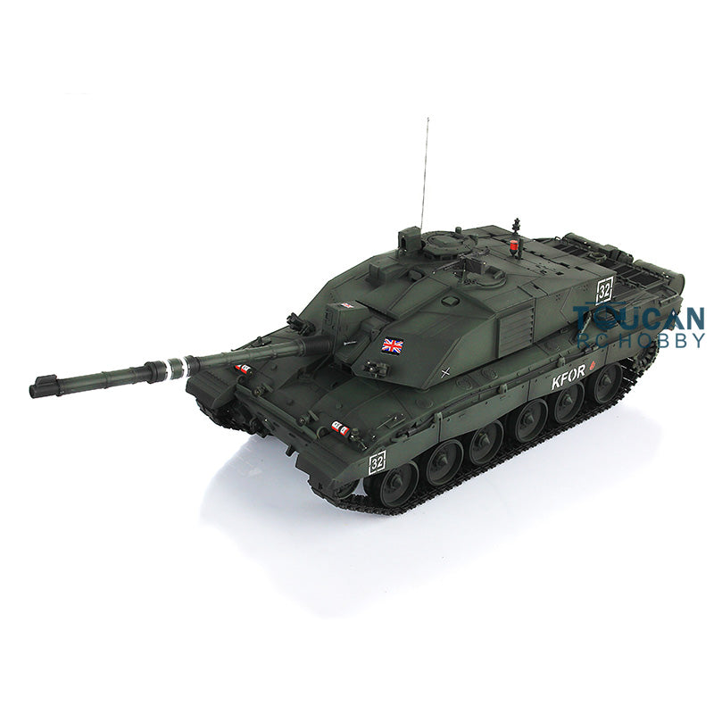 Henglong 1/16 7.0 UK Challenger II RC Tank 3908 RTR Model 360 Degrees Turret Metal Tracks W/ Rubber Pads Sprockets Steel Gearbox