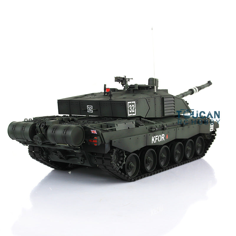 2.4Ghz Henglong 1:16 7.0 British Challenger II RTR RC Tank 3908 360 Degrees Turret Remote Control Model Battery Charger Sound