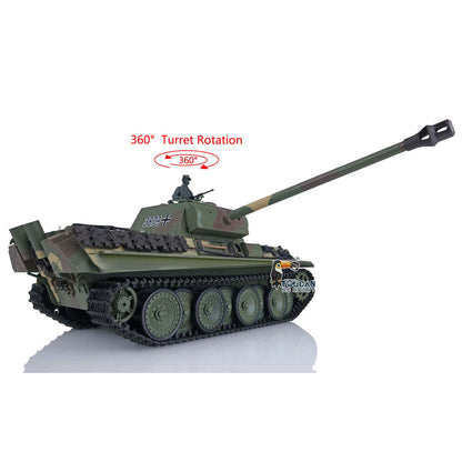 Henglong 1/16 TK7.0 RC Tank Plastic German Panther G 3879 RTR BB Shooting Tank w/ 360 Degrees Rotating Turret Infrared Battle System