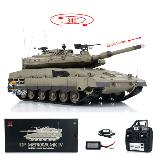 IN STOCK Henglong RC Tank TK7.0 IDF Merkava MK IV RC Main Battle Tank Infrared Combating Turret Rotation Standard Edition 3958-1