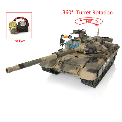 Henglong 1/16 Scale 7.0 Plastic Russian T90 RTR RC Tank 3938 With 360 Degrees Turret Red Eyes Infrared Fighting System Airsoft