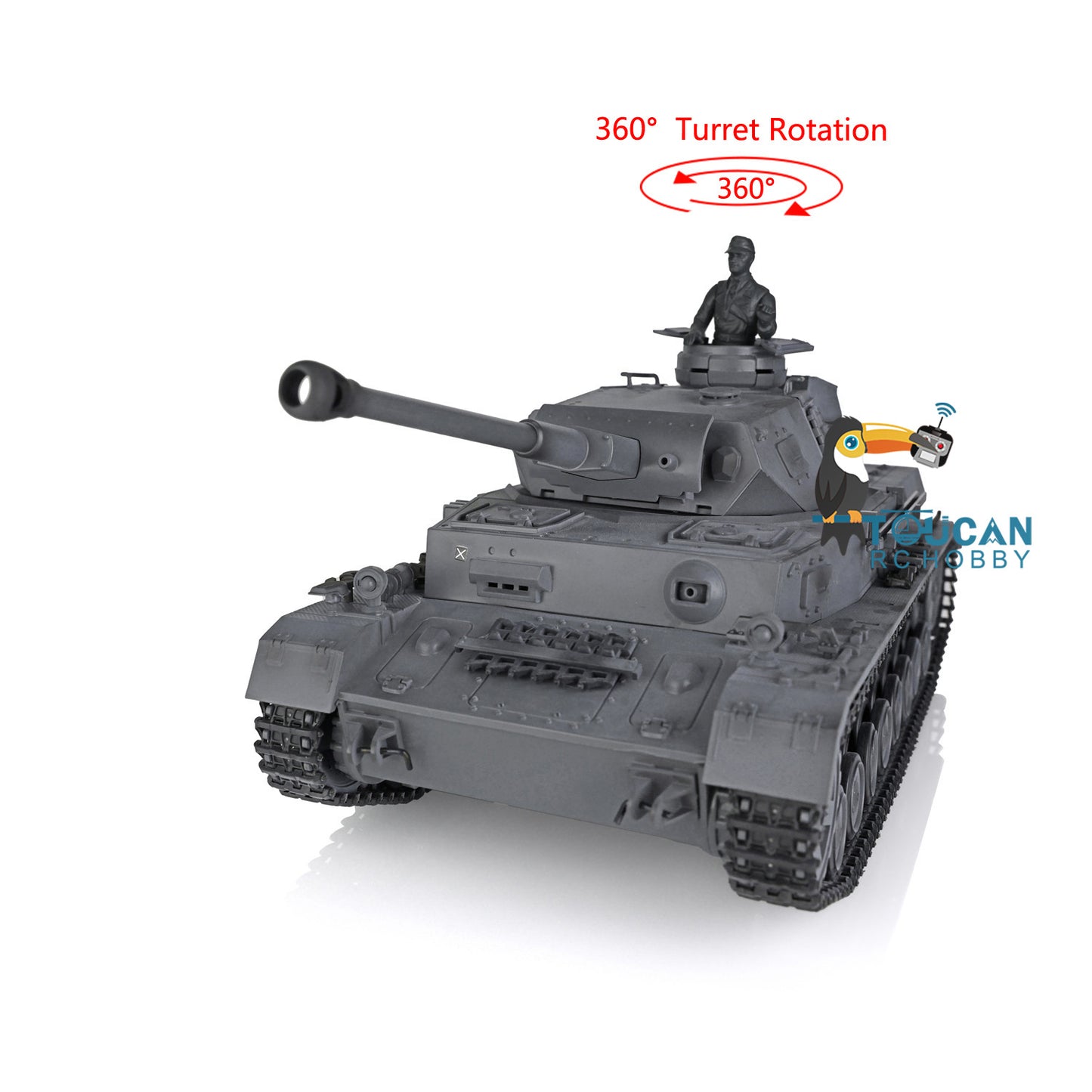 Henglong 1/16 TK7.0 Radio Control Tank Model 3859 RC Plastic German Panzer IV F2 w/ 360 Degrees Rotating Turret Infrared Battle System