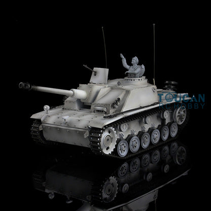 Henglong 1/16 Upgraded 3868 RC Tank Model 7.0 German Stug III w/ FPV Camera Phone Holder Metal Tracks Idler Sprocket Wheels Smoking