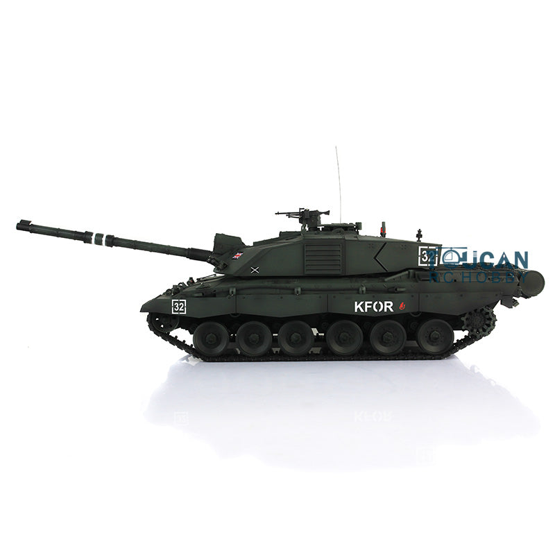 2.4Ghz Henglong 1:16 7.0 British Challenger II RTR RC Tank 3908 360 Degrees Turret Remote Control Model Battery Charger Sound