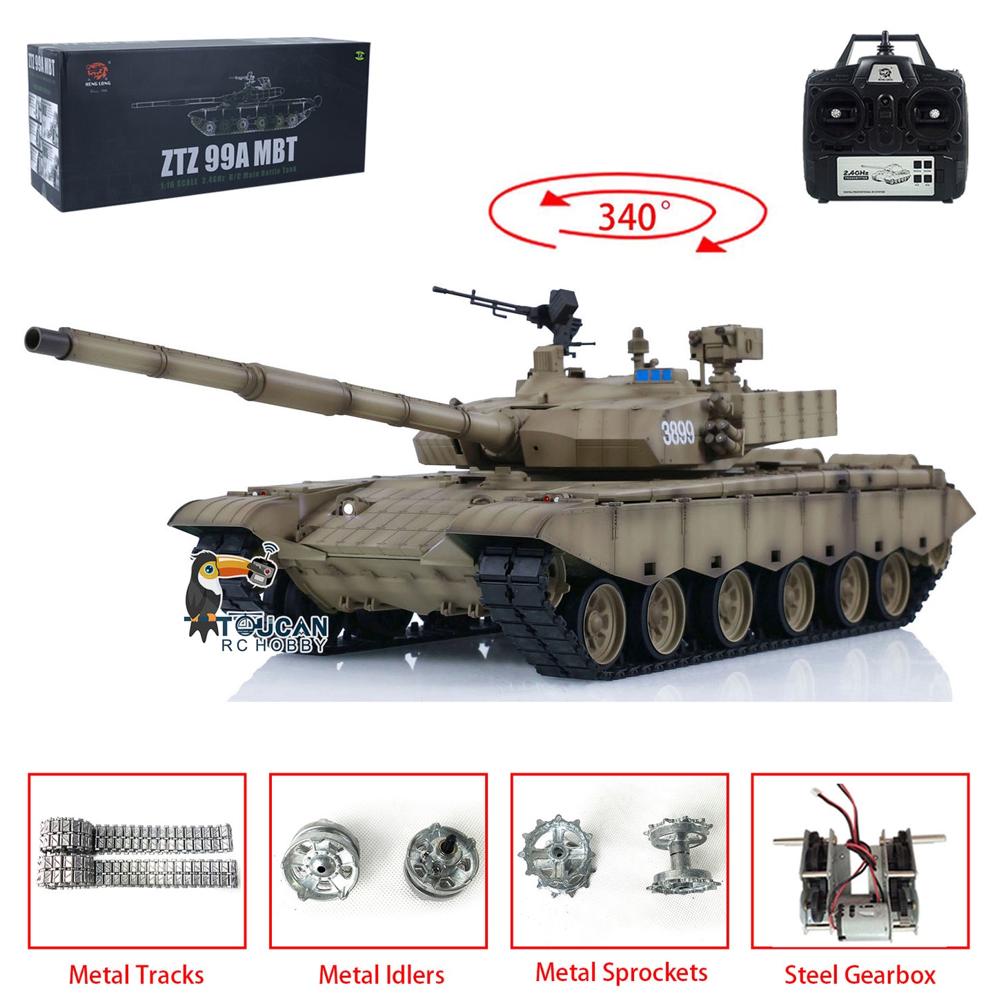 IN STOCK Henglong 1/16 FPV 7.0 Chinese 99A RC Tank Model 3899A 360 Turret Steel Gearbox Radio Controlled Military Vehicle Hobby DIY Toy Car