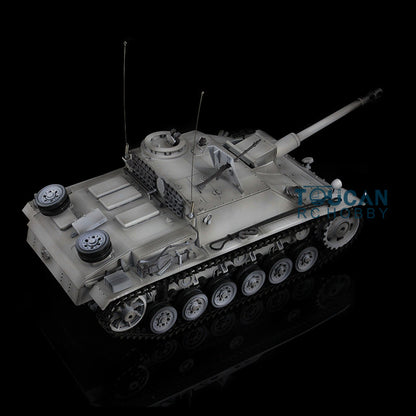 Henglong 1/16 Upgraded 3868 RC Tank Model 7.0 German Stug III w/ FPV Camera Phone Holder Metal Tracks Idler Sprocket Wheels Smoking