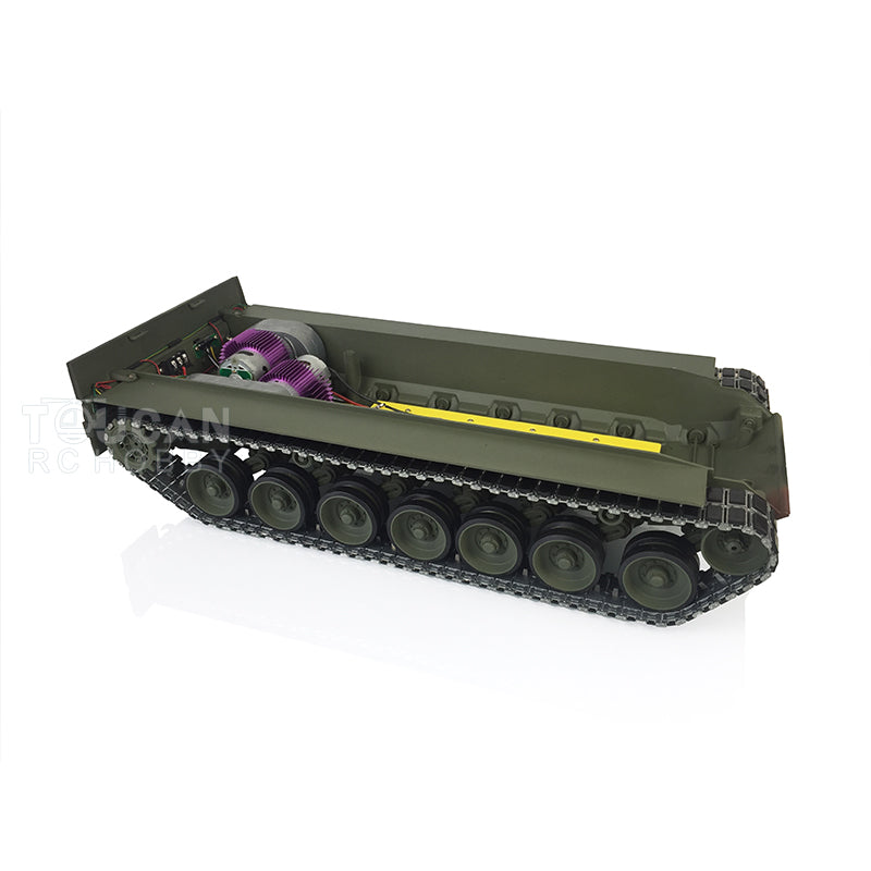 1/16 Scale Full Metal Leopard2A6 RC Radio Control Tank Model Chassis Assembly T1 Rubber Pad Tracks Road wheel Green Color