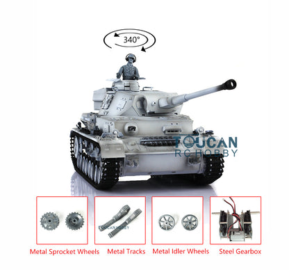 Henglong 1/16 TK7.0 Upgraded German Panzer IV F2 RTR RC Tank 3859 w/ Metal Tracks Idler Sprocket Wheels Smoking Gearbox Sound Effect