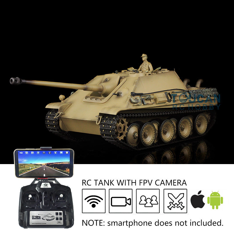 IN STOCK Henglong 1/16 Upgraded 3869 7.0 German Tank Model Jadpanther w/ FPV Camera Metal Tracks Idler Sprocket Wheels BB Shooting Engine Sound