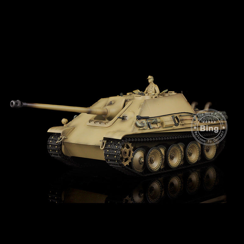 Henglong 1/16 TK7.0 Customized Radio Control Tank 3869 Jadpanther RTR RC Tank w/ Metal Road Wheel Tracks Idler Sprocket Wheel Smoking