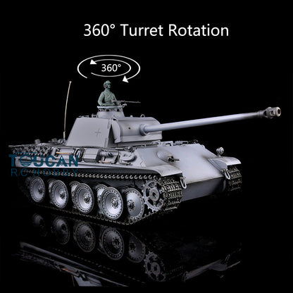 Henglong 1/16 TK7.0 RC Tank Plastic German Panther G 3879 RTR BB Shooting Tank w/ 360 Degrees Rotating Turret Infrared Battle System