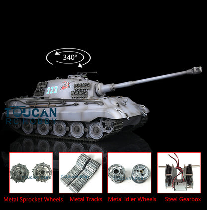 Henglong Remote Control Tank Model 3888A 1/16 TK7.0 German King Tiger RTR RC Tank Model w/ Metal Idler Sprocket Wheels Track w/o