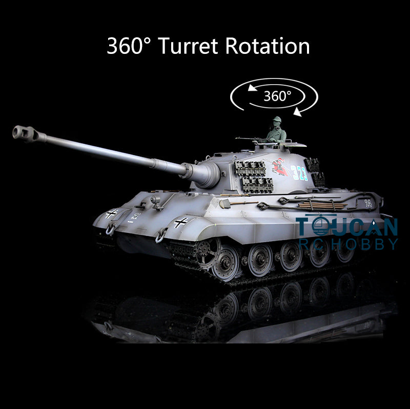 Henglong 1/16 RC Tank Model German King Tiger 3888A TK7.0 Plastic Tank Model w/ 360 Degrees Rotating Turret BB Shooting w/o