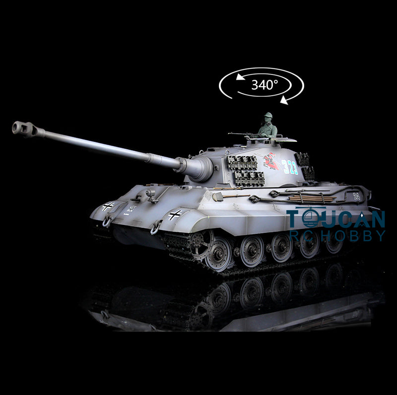 Henglong 1/16 Scale 7.0 3888A Remote Control Tank Model Plastic German King Tiger w/ BB Shooting Gearbox Sound Effect w/o Barrel Recoil