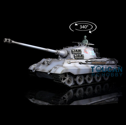 Henglong 1/16 Scale 7.0 3888A Remote Control Tank Model Plastic German King Tiger w/ BB Shooting Gearbox Sound Effect w/o Barrel Recoil