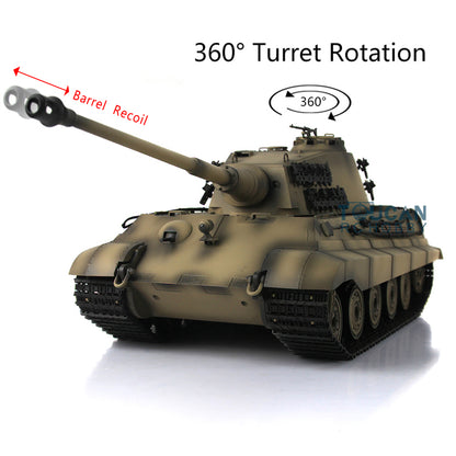 Henglong 1/16 Remote Control Tank Model 3888A 7.0 Plastic German King Tiger w/ Barrel Recoil 360 Degrees Rotating Turret Engine Sound