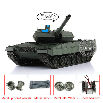 Heng Long Latest Edition 1/16 TK7.0 Upgraded Metal German Leopard2A6 RTR RC Tank Model 3889 Military Vehicle Shooting BBs Battery