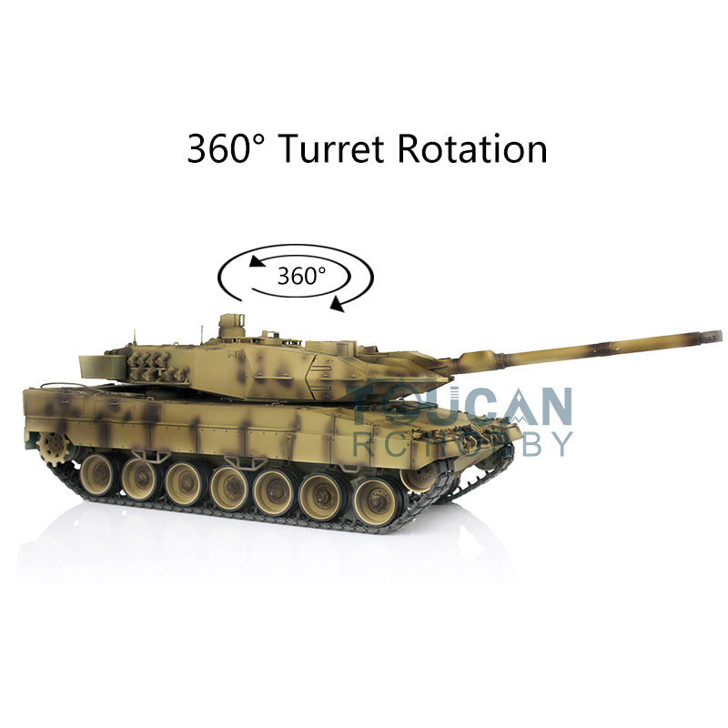 2.4Ghz 1/16 Heng Long TK7.0 Leopard2A6 RTR Remote Controller RC Tank 3889 W/ 360 Degrees Rotating Turret Infrared Receiver Smoke Unit