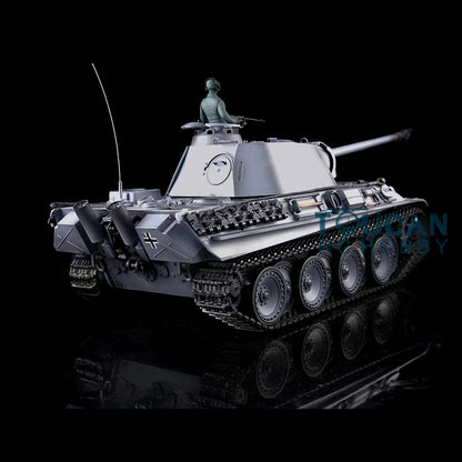 Henglong 1/16 RC Tank TK7.0 3879 Customized German Tank Panther G RTR Tank w/ 360 Degrees Rotating Turret Metal Road Wheel