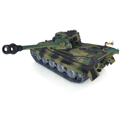 Henglong 1/16 Radio Control Tank TK7.0 King Tiger RC Tank 3888A w/ FPV 360 Degrees Rotating Turret Metal Road Wheels Smoking