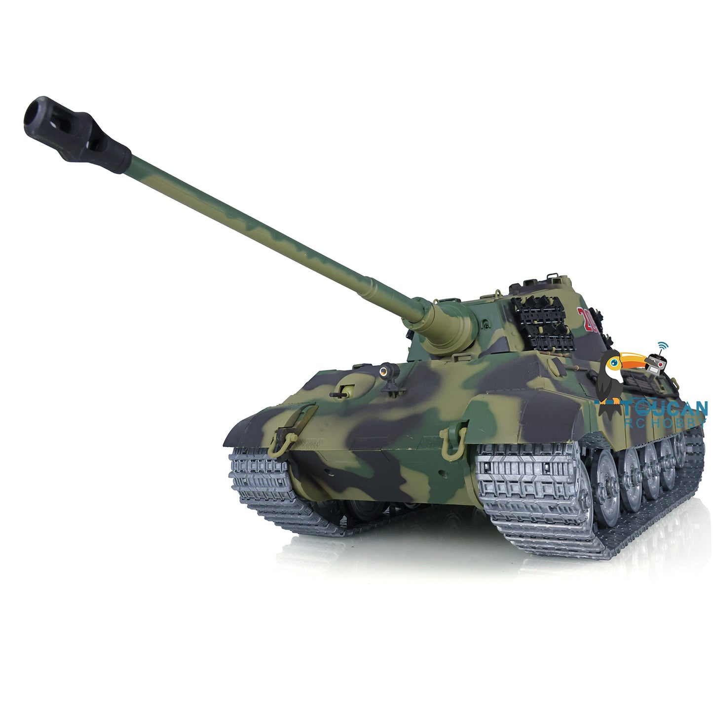 Henglong 1/16 Radio Control Tank TK7.0 King Tiger RC Tank 3888A w/ FPV 360 Degrees Rotating Turret Metal Road Wheels Smoking