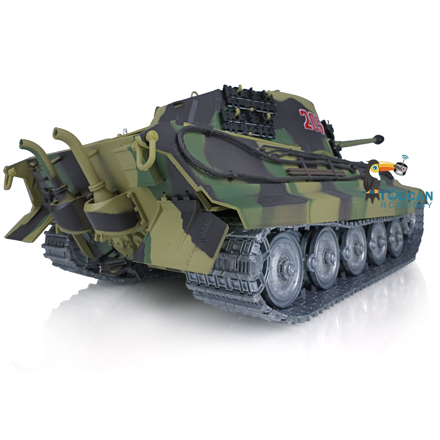 Henglong 1/16 RC Tank 3888A TK7.0 King Tiger Remote Control Tank w/ 360 Degrees Rotating Turret Metal Road Wheel Engine Sound