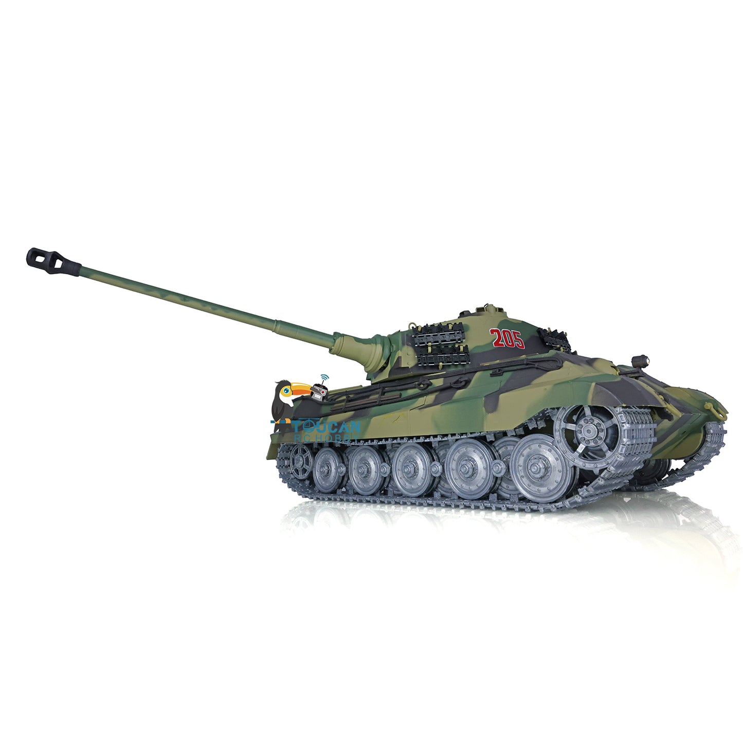 Henglong 1/16 RC Tank 3888A TK7.0 King Tiger Remote Control Tank w/ 360 Degrees Rotating Turret Metal Road Wheel Engine Sound