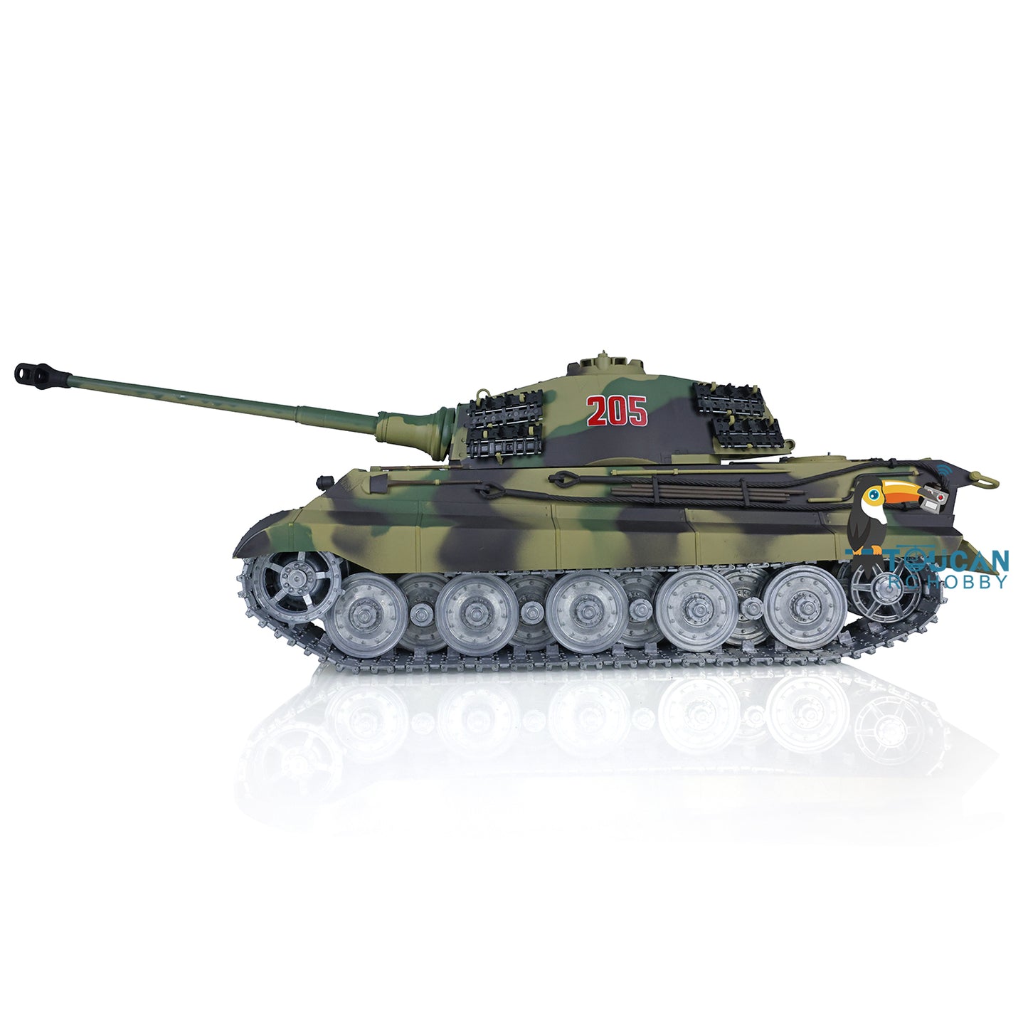 Henglong 1/16 RC Tank 3888A TK7.0 King Tiger Remote Control Tank w/ 360 Degrees Rotating Turret Metal Road Wheel Engine Sound