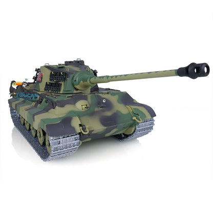 Henglong 1/16 TK7.0 Upgraded King Tiger RC Tank Model 3888A w/ 360 Degrees Rotating Turret Metal Track Idler Sprocket Wheels Smoking