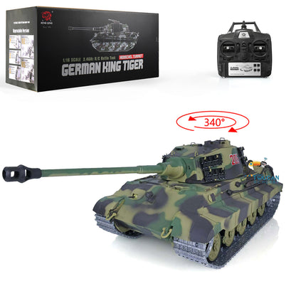 Henglong Remote Control Tank Model 3888A 1/16 TK7.0 German King Tiger RTR RC Tank Model w/ Metal Idler Sprocket Wheels Track w/o