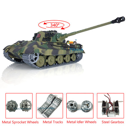 Henglong Remote Control Tank Model 3888A 1/16 TK7.0 German King Tiger RTR RC Tank Model w/ Metal Idler Sprocket Wheels Track w/o