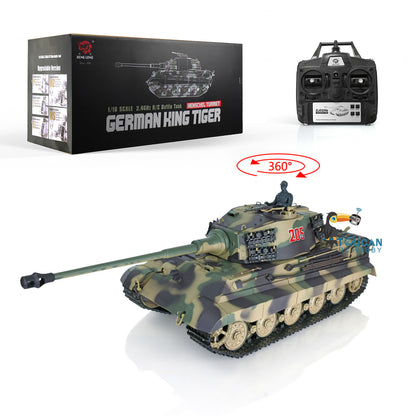 Henglong 1/16 Remote Control Tank Model 3888A 7.0 Plastic German King Tiger w/ Barrel Recoil 360 Degrees Rotating Turret Engine Sound