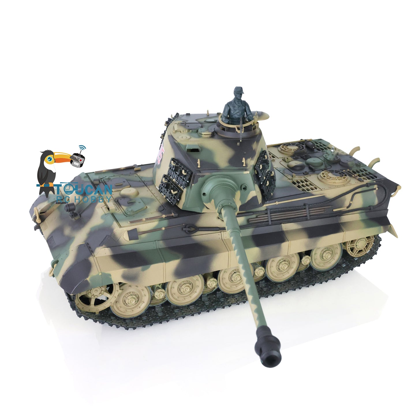 Henglong 1/16 Remote Control Tank Model 3888A 7.0 Plastic German King Tiger w/ Barrel Recoil 360 Degrees Rotating Turret Engine Sound