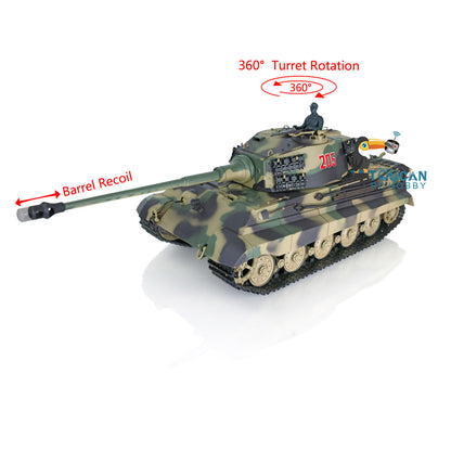 Henglong 1/16 Remote Control Tank Model 3888A 7.0 Plastic German King Tiger w/ Barrel Recoil 360 Degrees Rotating Turret Engine Sound