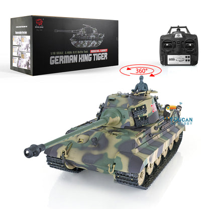 Henglong 1/16 RC Tank Model German King Tiger 3888A TK7.0 Plastic Tank Model w/ 360 Degrees Rotating Turret BB Shooting w/o