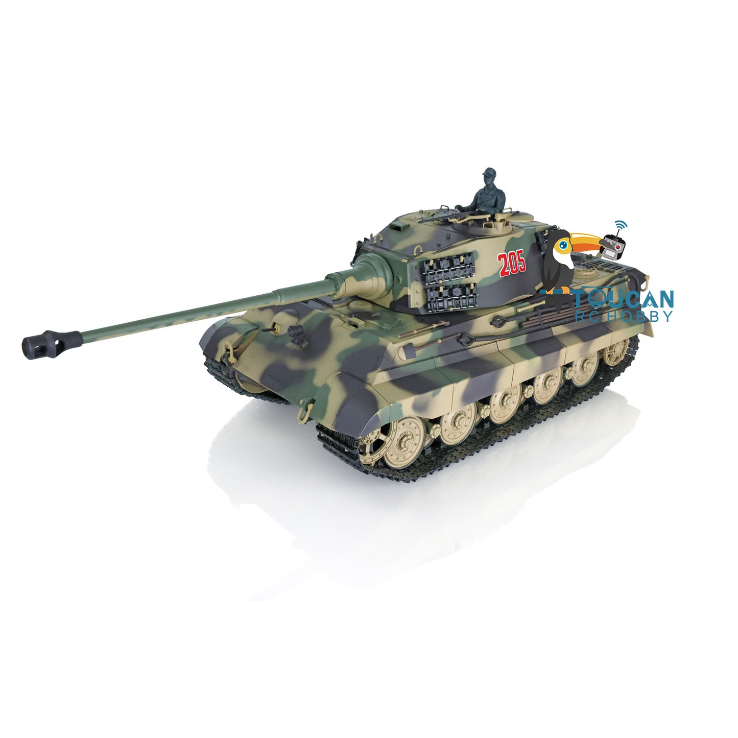 Henglong 1/16 RC Tank Model German King Tiger 3888A TK7.0 Plastic Tank Model w/ 360 Degrees Rotating Turret BB Shooting w/o